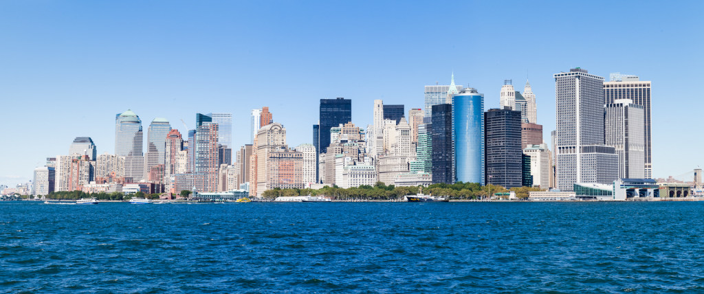 Manhattan Skyline (panorama shot from Staten Island Ferry)